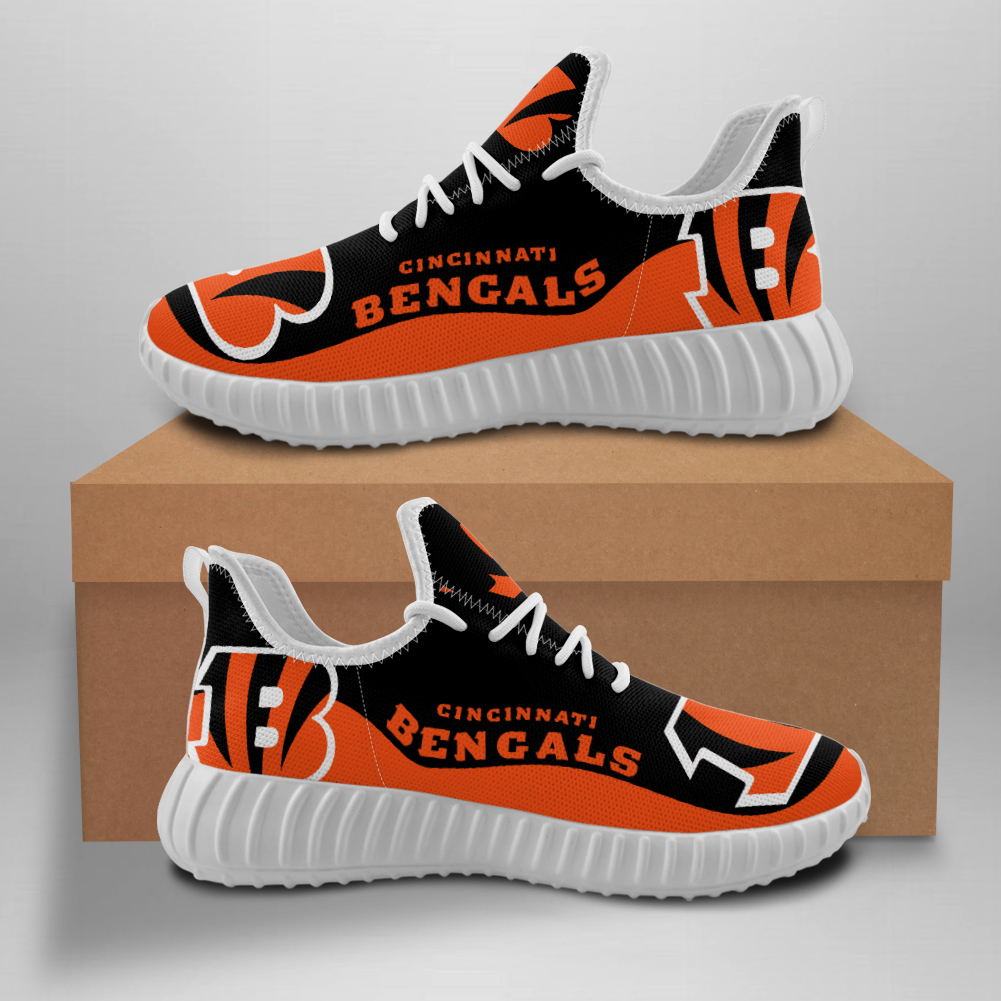 Women's Cincinnati Bengals Mesh Knit Sneakers/Shoes 008 Women's Cincinnati Bengals Mesh Knit Sneakers/Shoes 008